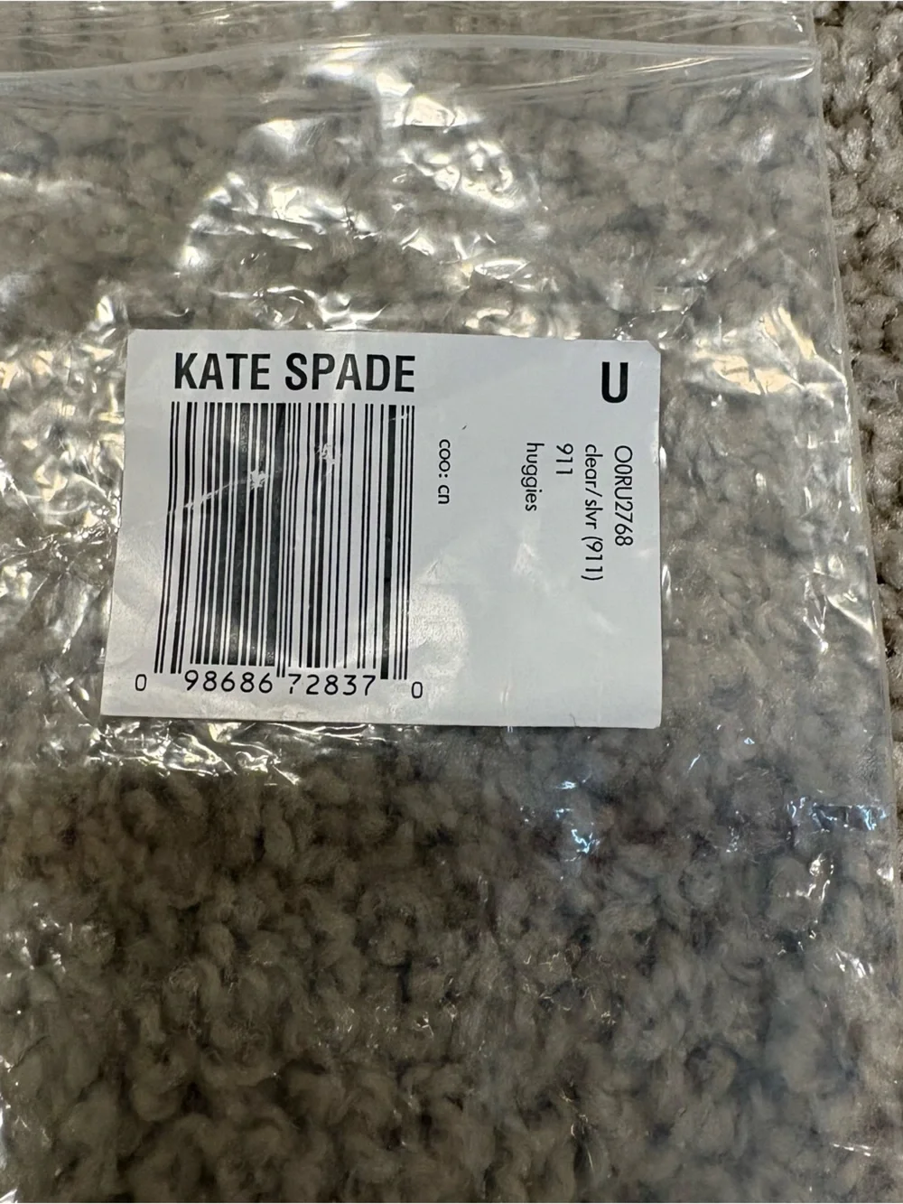 NEW kate spade Silver Pave Crystal Hoop Earrings
